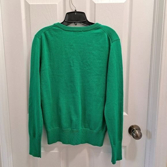 Calvin Klein Jeans V-Neck Sweater Women's Small Green Colorful Knit Top NWT - Picture 10 of 12
